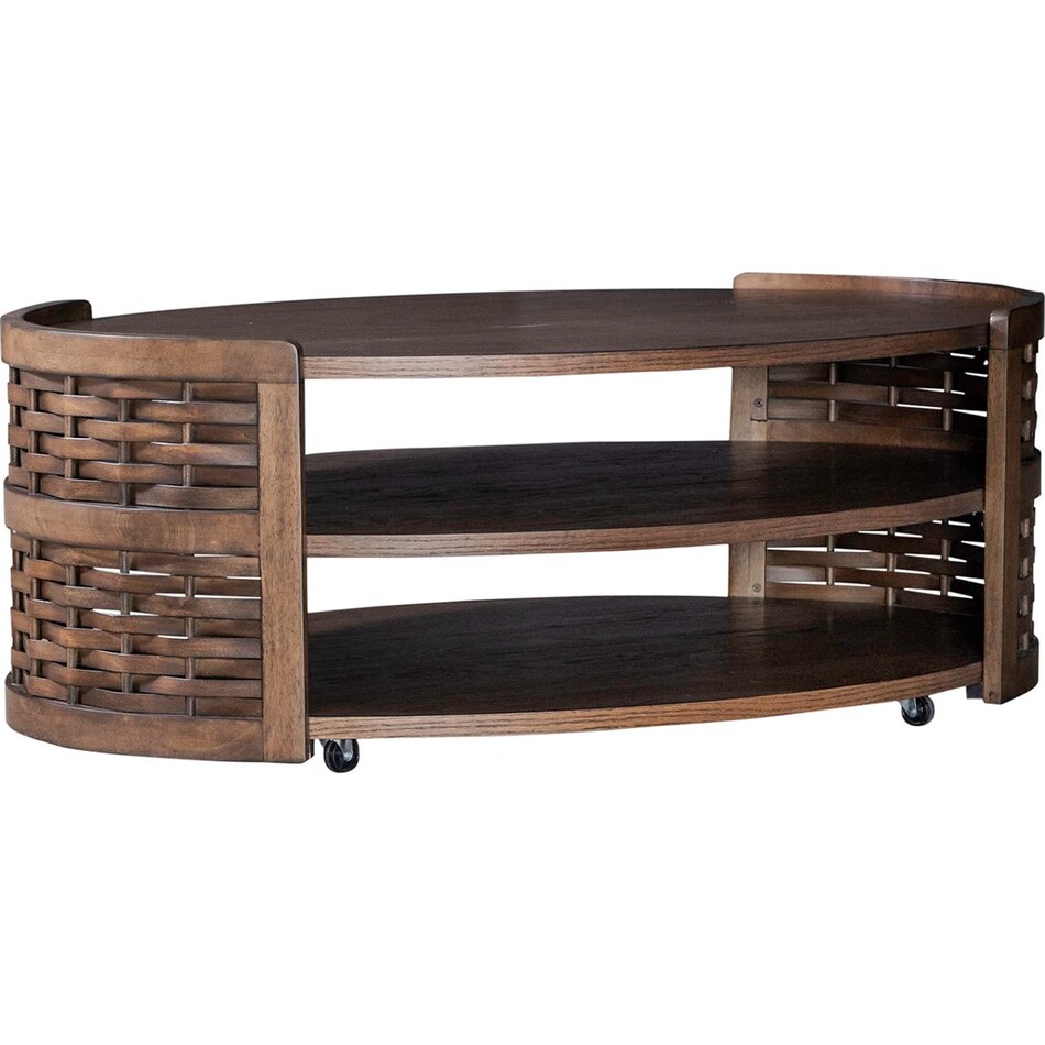 warren park brown cocktail table casters   