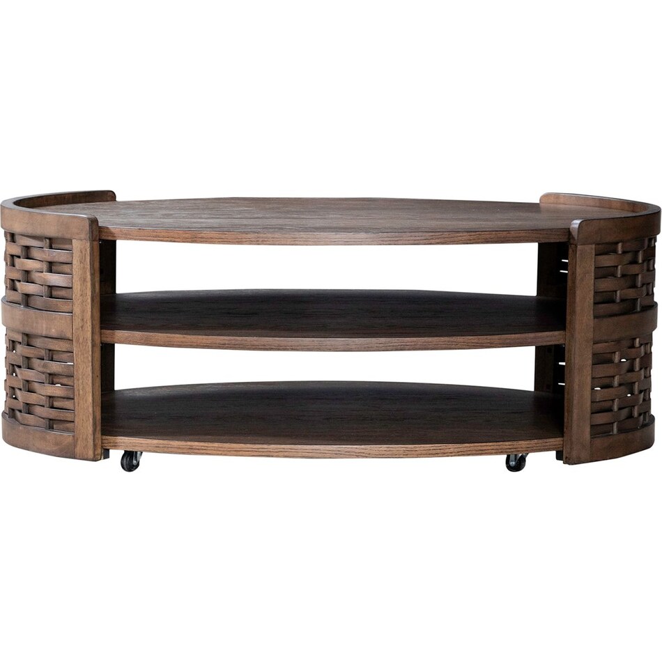 warren park brown cocktail table casters   