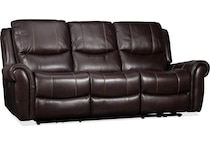 waylon brown power leather reclining sofa   