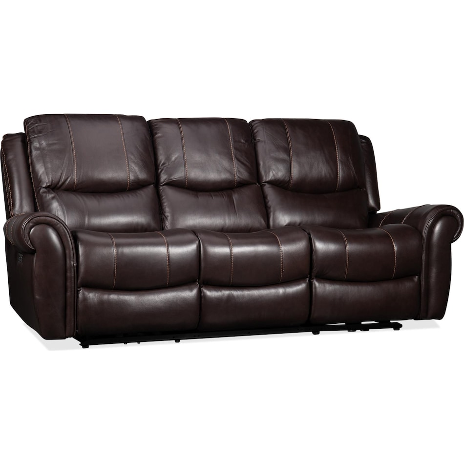 waylon brown power leather reclining sofa   