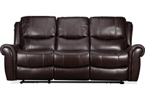 waylon brown power leather reclining sofa   