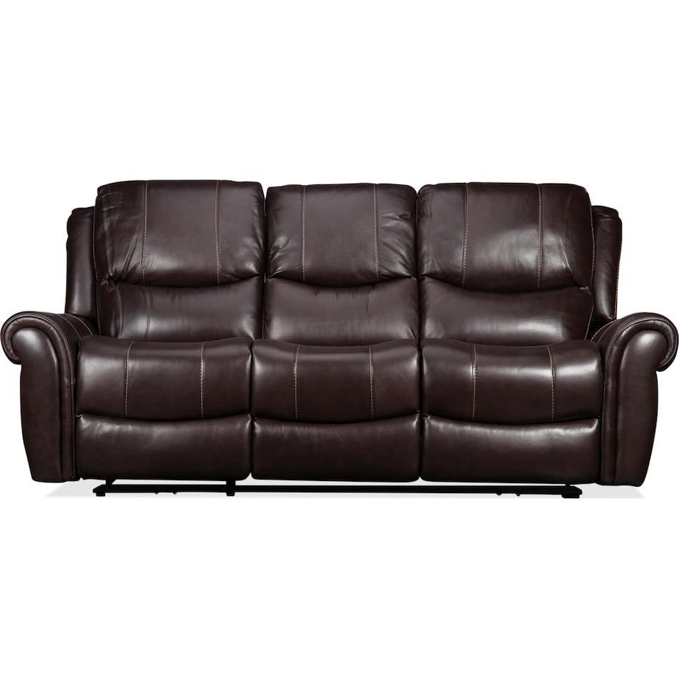 waylon brown power leather reclining sofa   