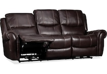 waylon brown power leather reclining sofa   