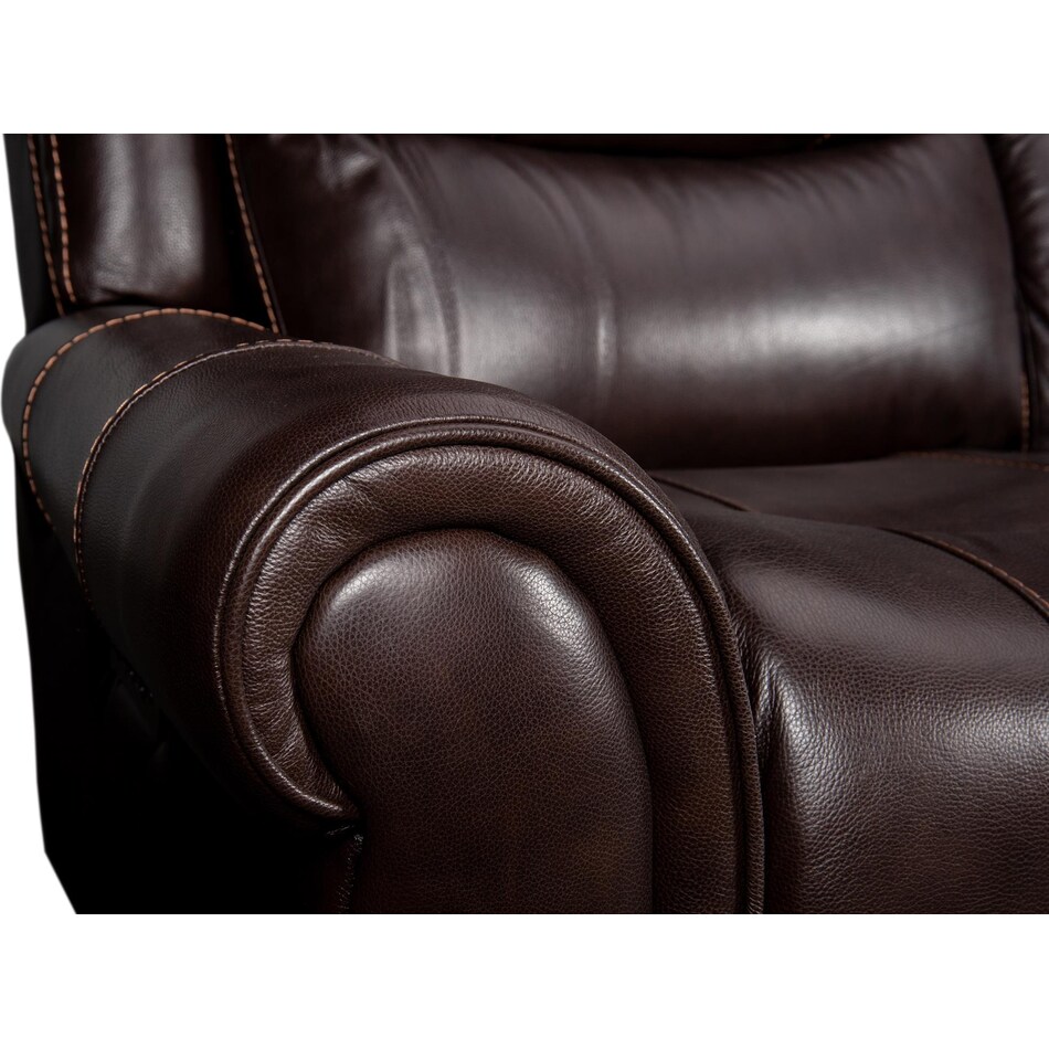 waylon brown power leather reclining sofa   