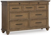 waynely medium brown dresser   
