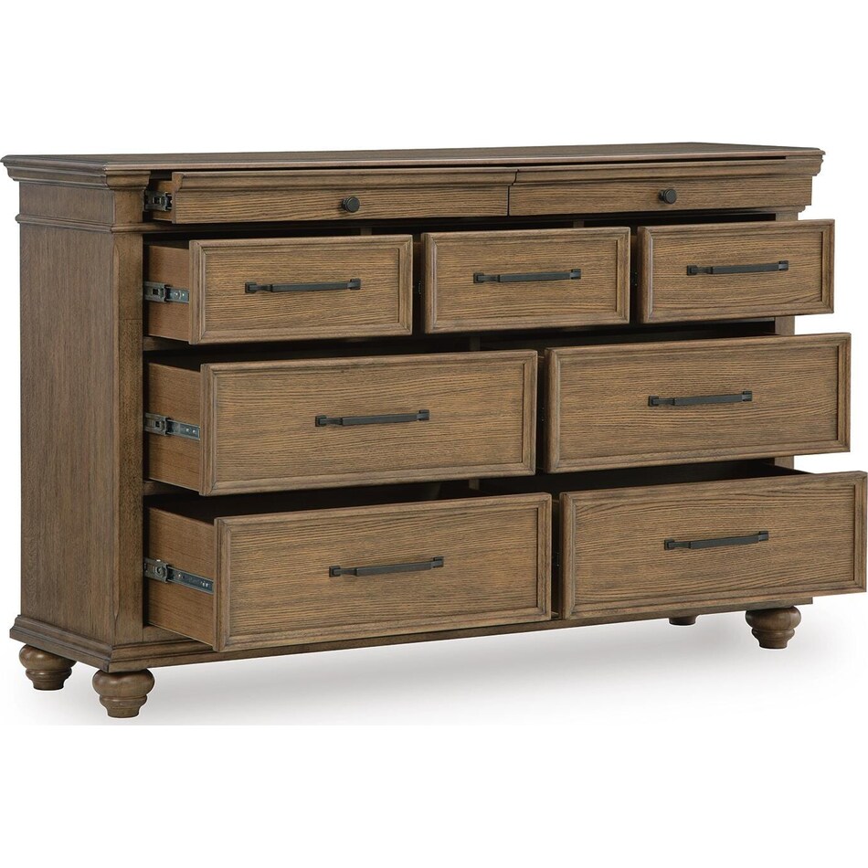waynely medium brown dresser   