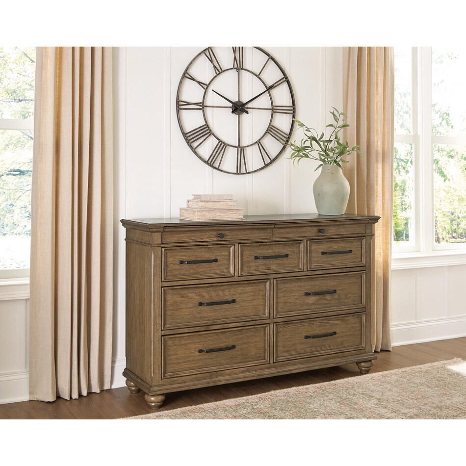 waynely medium brown dresser   
