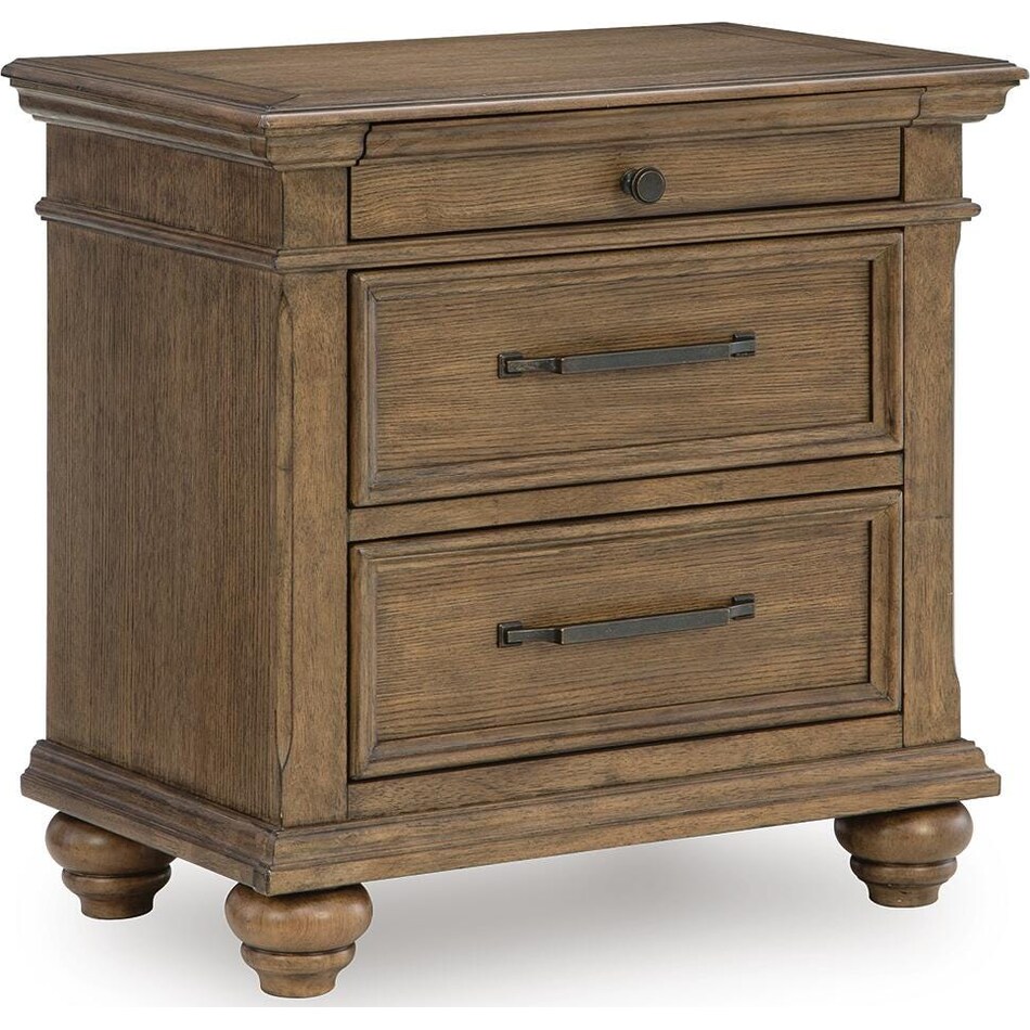 waynely medium brown nightstand   