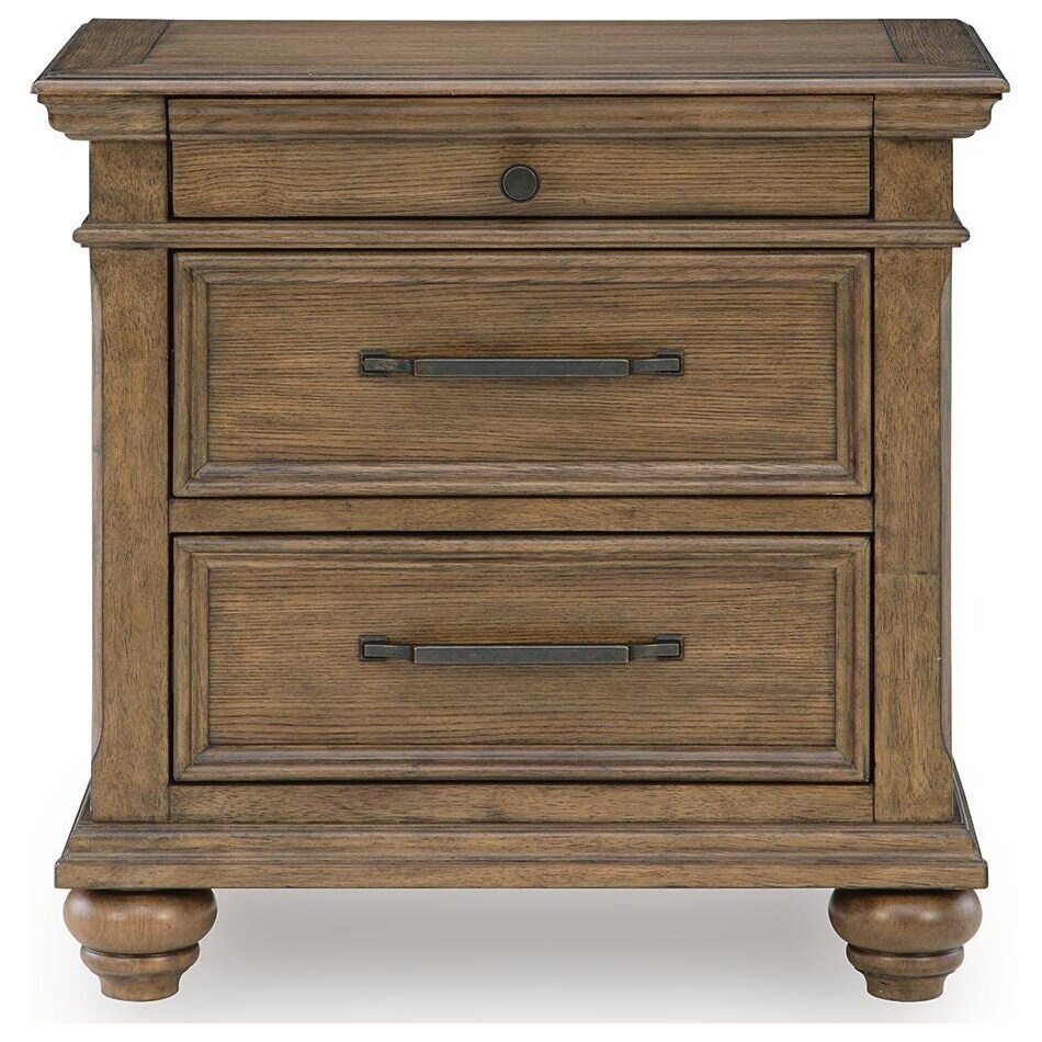 waynely medium brown nightstand   