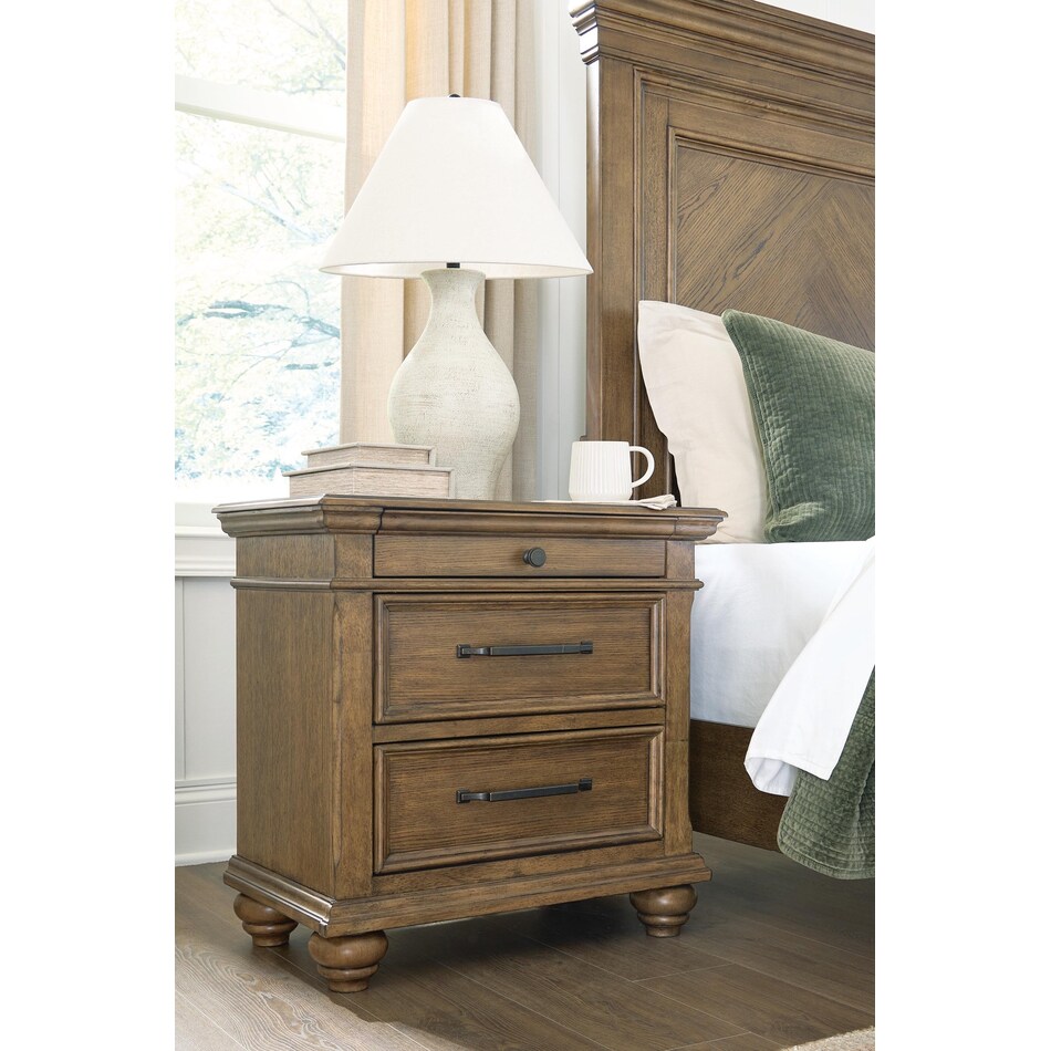 waynely medium brown nightstand   