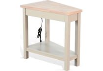 wedge tbl w  power tan chairside table   