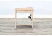 wedge tbl w  power tan chairside table   