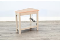 wedge tbl w  power tan chairside table   
