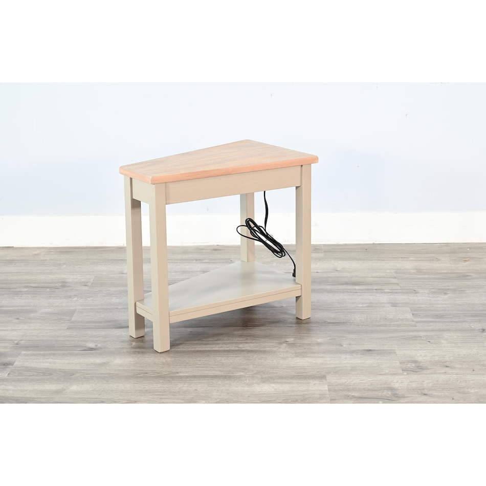 wedge tbl w  power tan chairside table   
