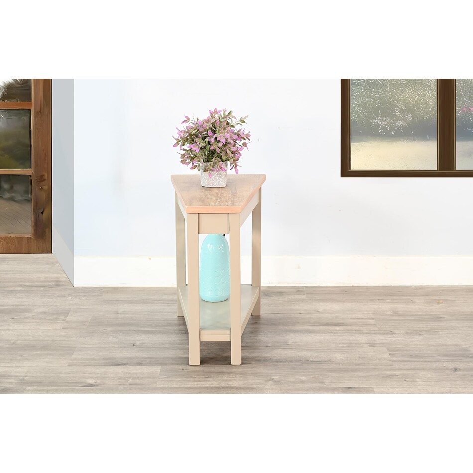 wedge tbl w  power tan chairside table   