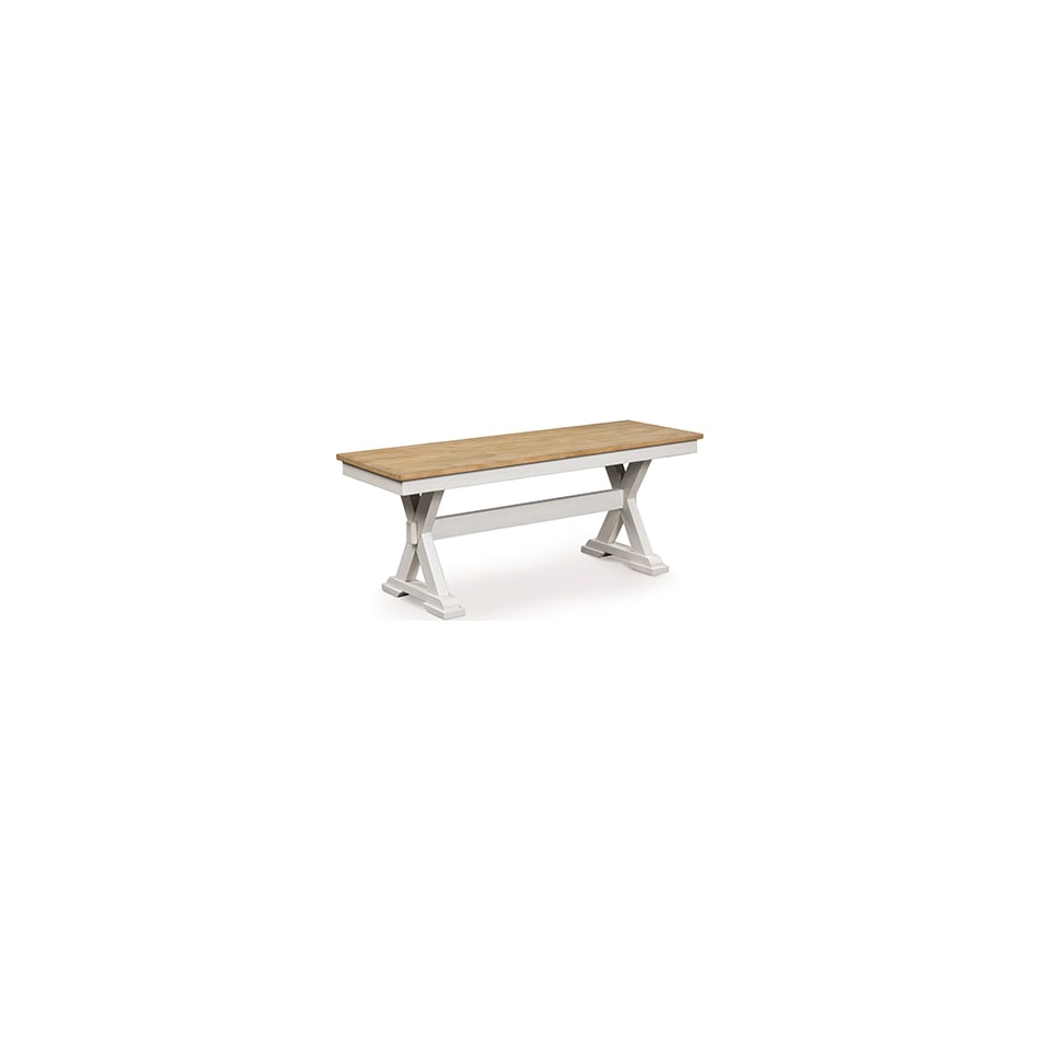 westlinport antique white bench   