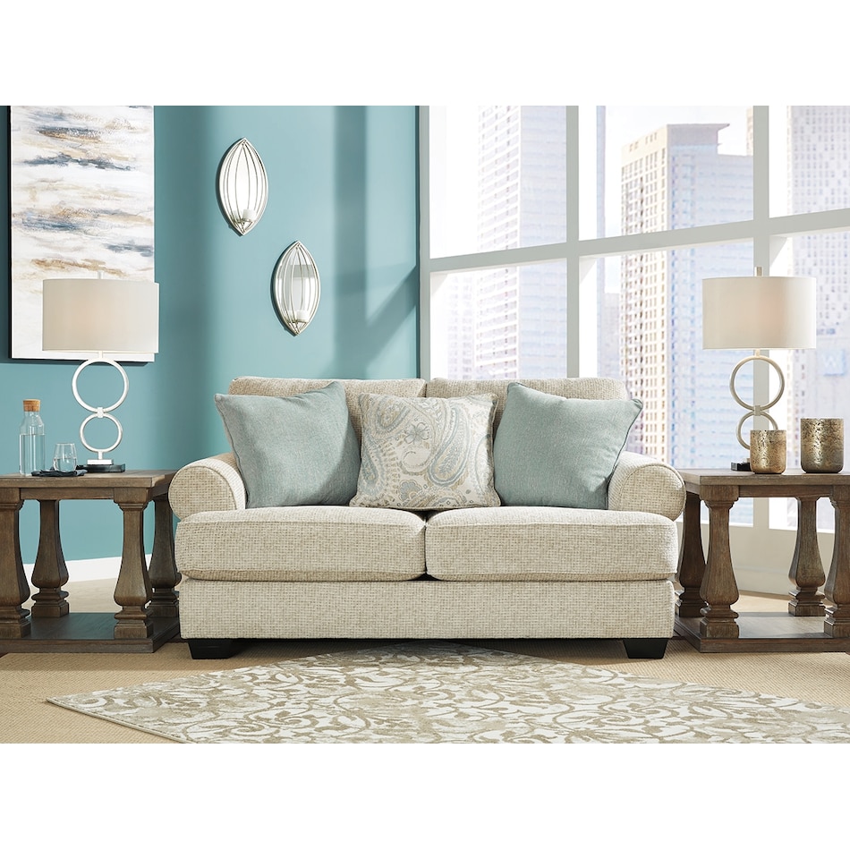 white loveseat   