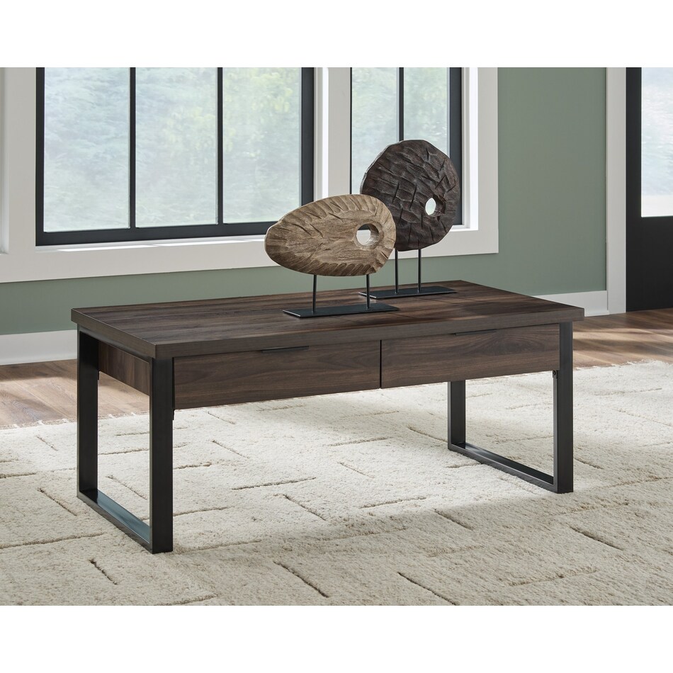 wickman falls dark brown cocktail table   