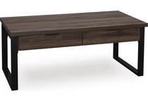 wickman falls dark brown cocktail table   