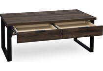 wickman falls dark brown cocktail table   