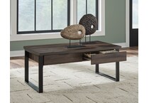 wickman falls dark brown cocktail table   