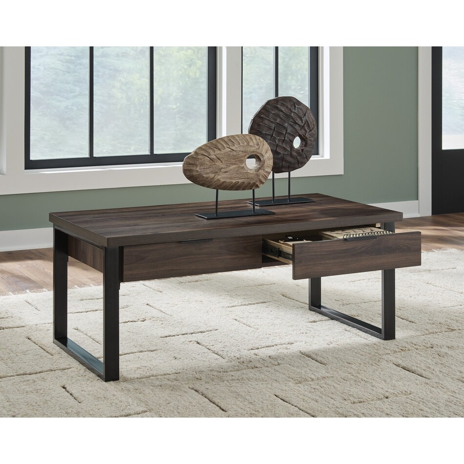 wickman falls dark brown cocktail table   