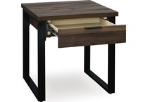 wickman falls dark brown end table   