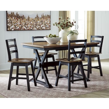 WILDENAUER COUNTER HEIGHT DINING TABLE AND BARSTOOL SET