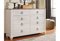 willowton white dresser   