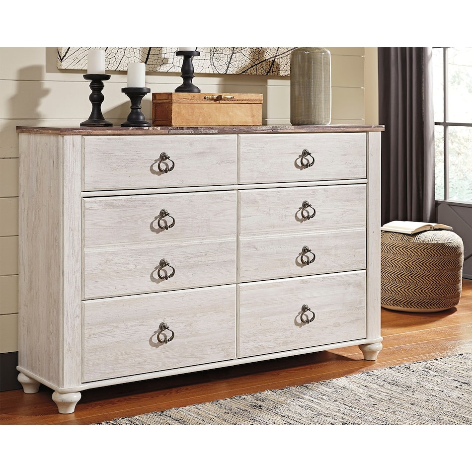willowton white dresser   