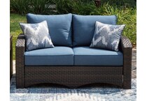 windglow blue loveseat   