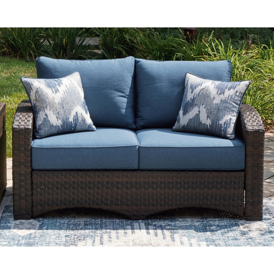 windglow blue loveseat   