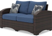 windglow blue loveseat   