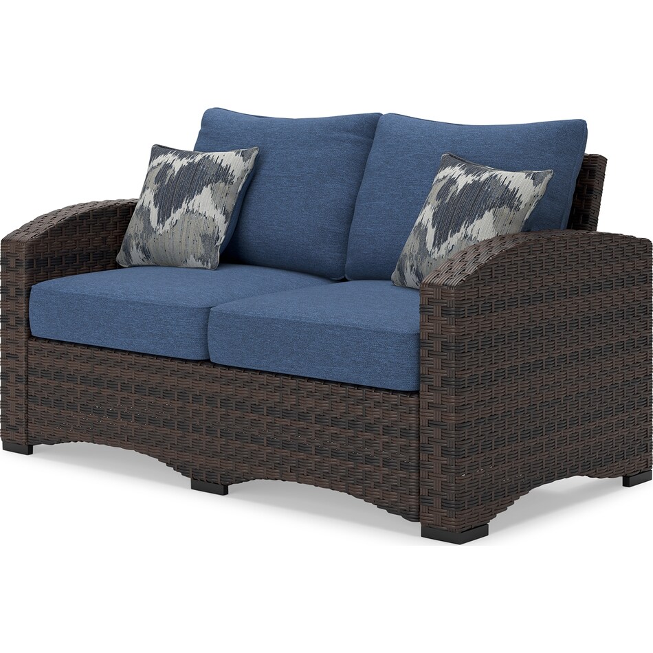 windglow blue loveseat   
