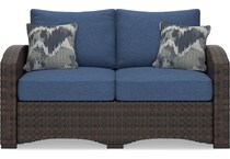 windglow blue loveseat   
