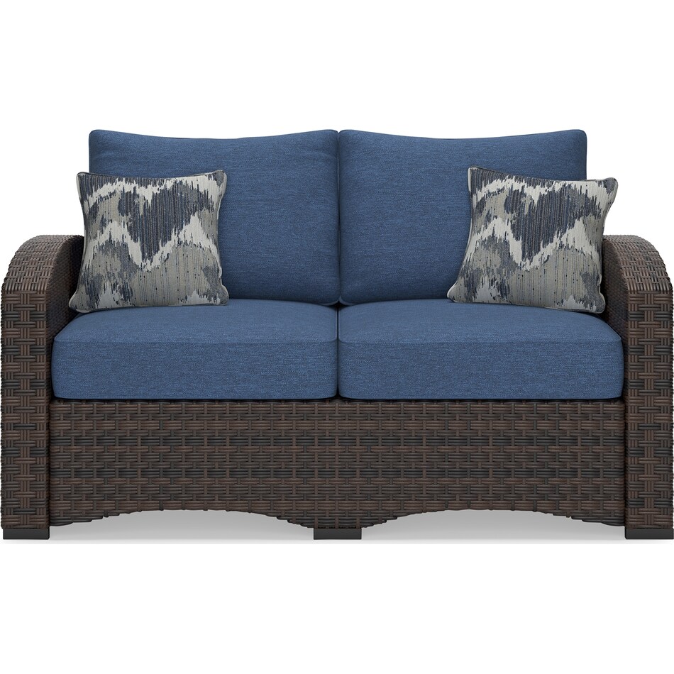 windglow blue loveseat   