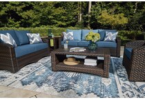 windglow blue loveseat   
