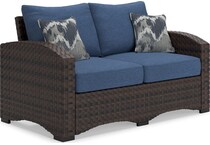 windglow blue loveseat   