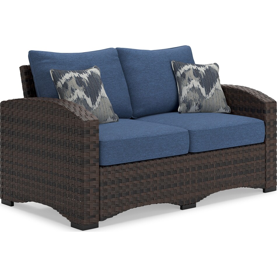windglow blue loveseat   