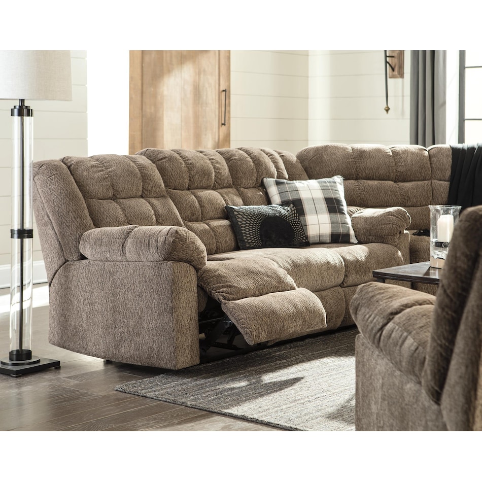 workhorse cocoa reclining sofa   