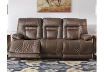wurstrow brown power leather reclining sofa   