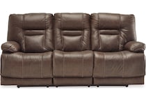 wurstrow umber power leather reclining sofa   