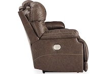 wurstrow umber power leather reclining sofa   