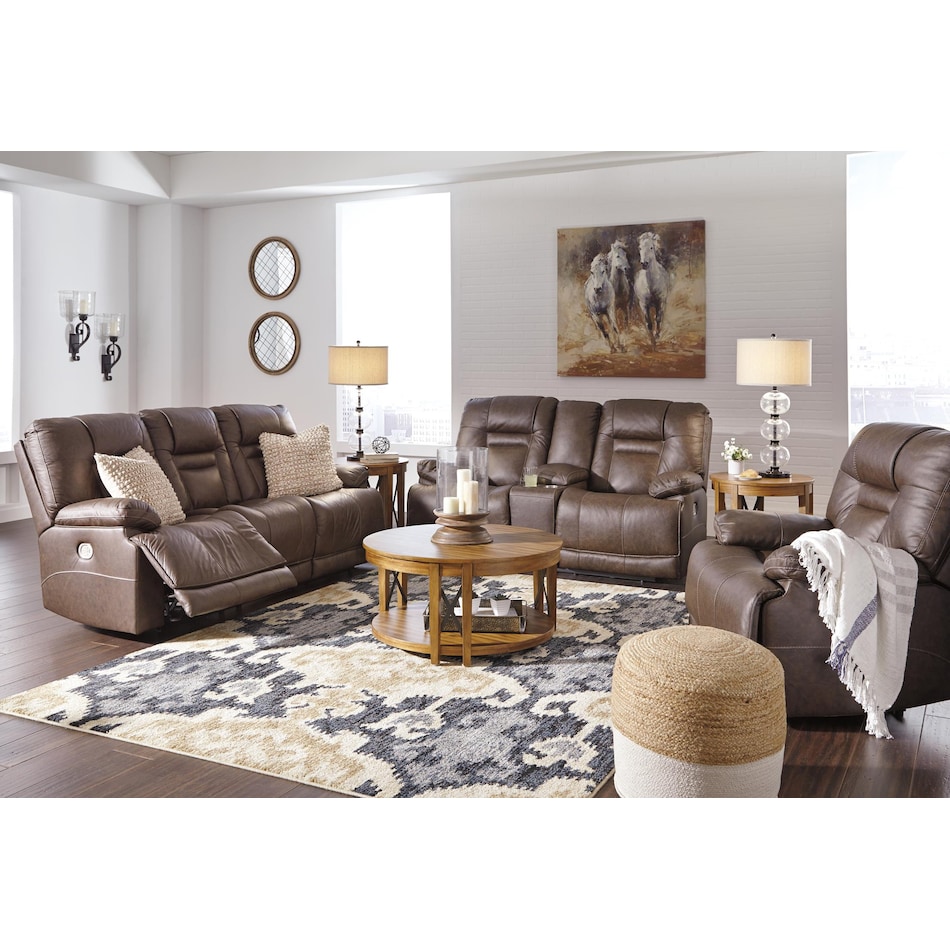 wurstrow umber power leather reclining sofa   