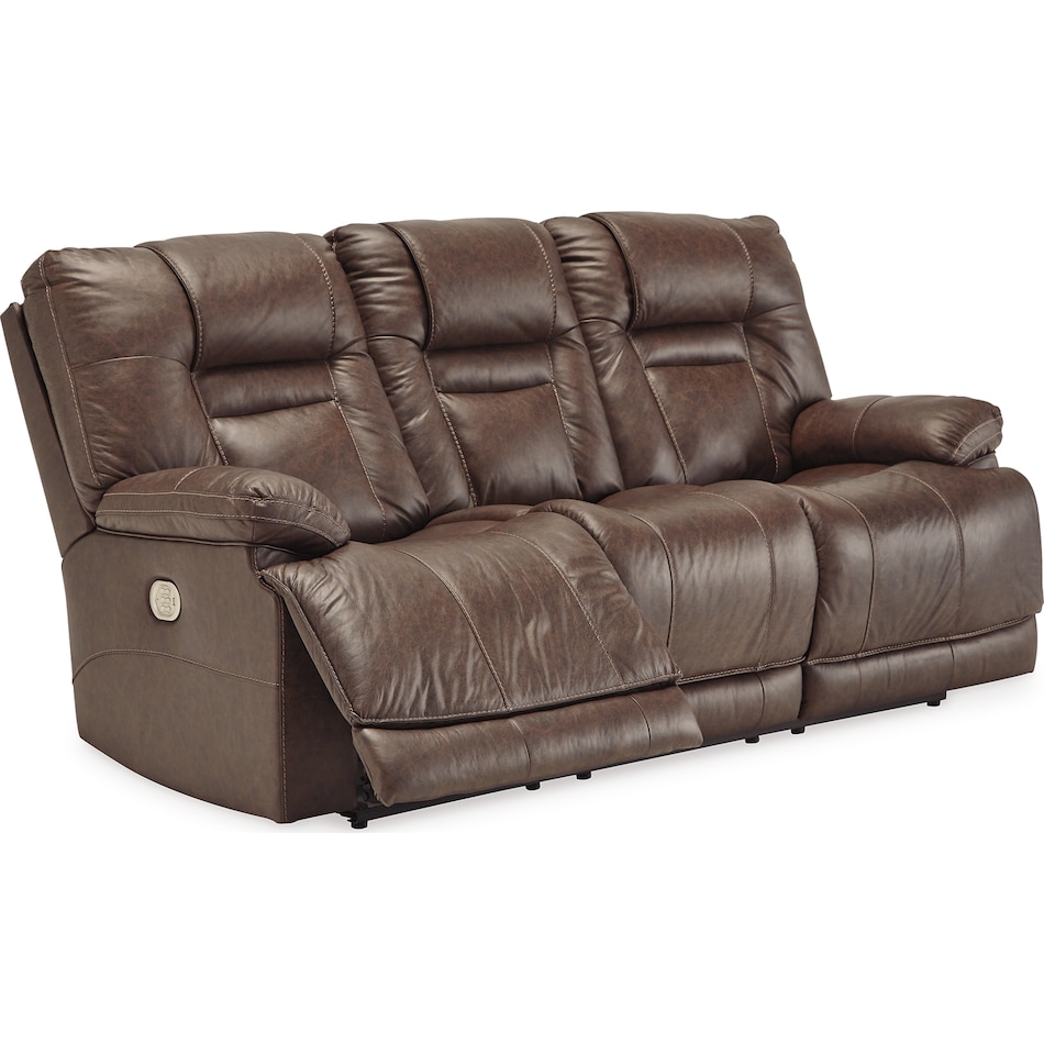 wurstrow umber power leather reclining sofa   