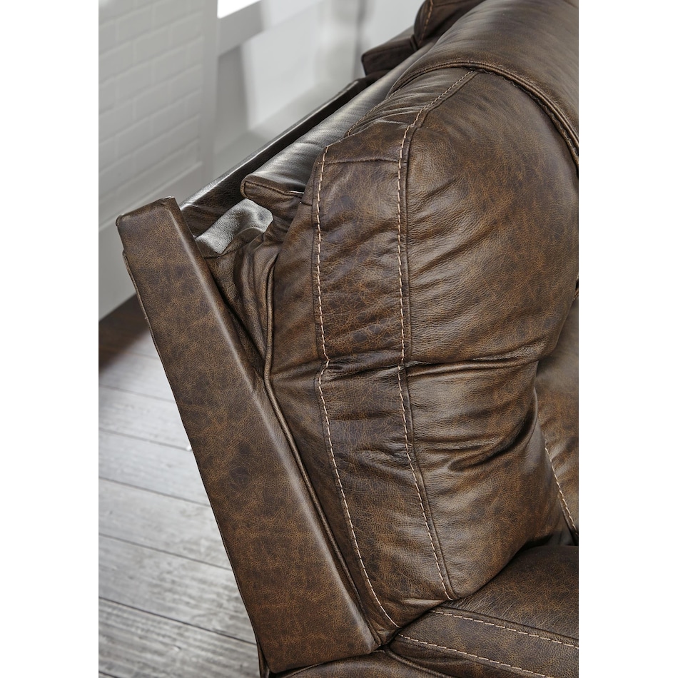wurstrow umber power leather reclining sofa   