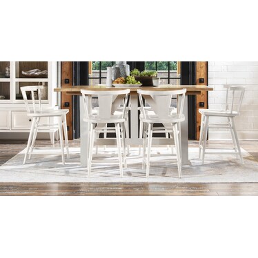 XXX & OOO'S 5-PIECE COUNTER HEIGHT DINING SET