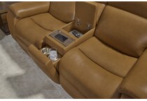 zadie brown power leather reclining console loveseat   