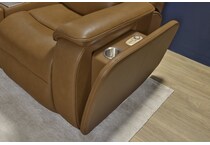 zadie brown power leather reclining console loveseat   