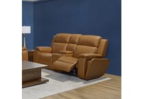 zadie brown power leather reclining console loveseat   